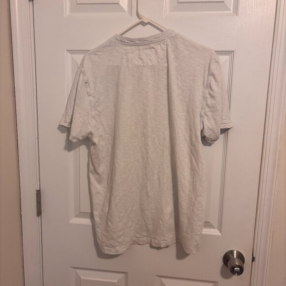 Faherty Mens Sunwashed Organic Cotton Linen T-Shirt Off-White Short Sleeve READ - Picture 5 of 10